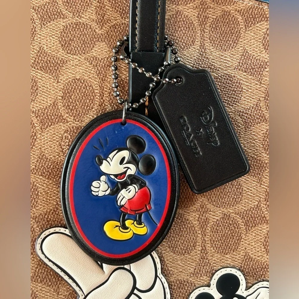 Disney x Coach Charlie Carryall Mickey Mouse Patches and Mickey Charm 69193 NWOT - Picture 7 of 17